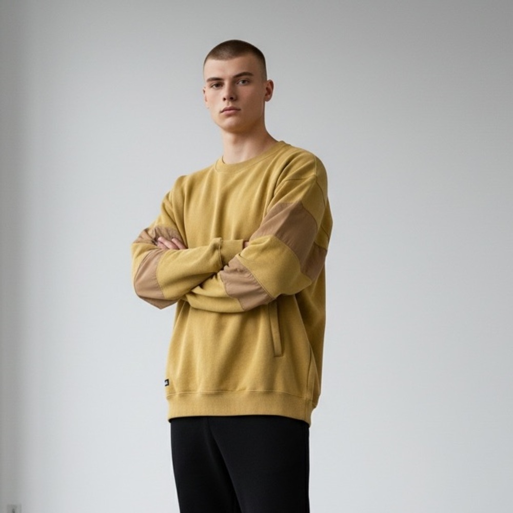 Vast Mock Neck Sweatshirt Khaki Size XL
